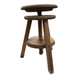Industrial vintage wooden screw stool