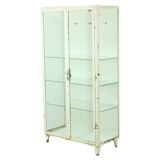 Old Metal Pharmacy Cabinet Medicine Cabinet Glass Industrial 1970s