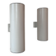 Pair of vintage cylindrical wall lights, matt white metal, Germany Erco 1976