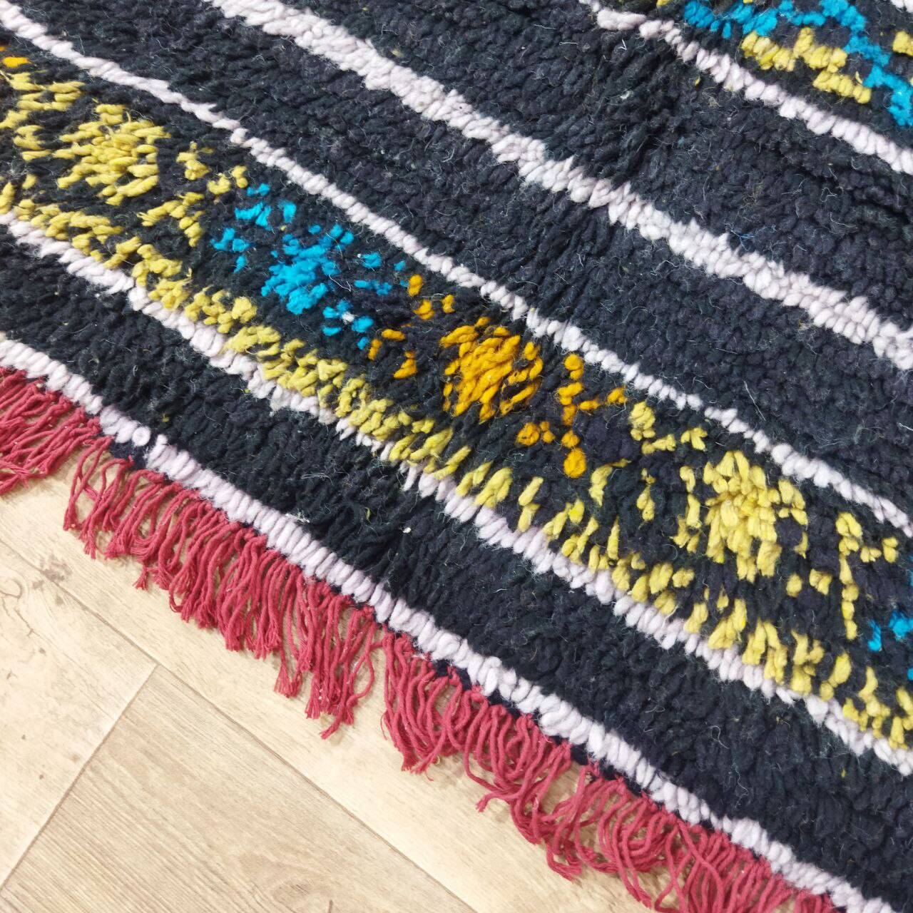 Handmade wool Berber rug 340x140 cm