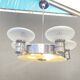 Art Deco Chrome Chandelier with Glass Bowl Shades