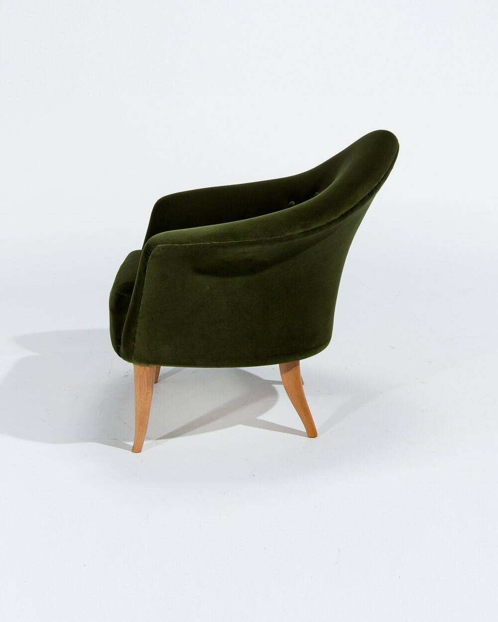 Little Adam Chair by Kerstin Horlin-Holmquist in Green Velvet, Swedish 1950's