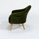 Little Adam Chair by Kerstin Horlin-Holmquist in Green Velvet, Swedish 1950's