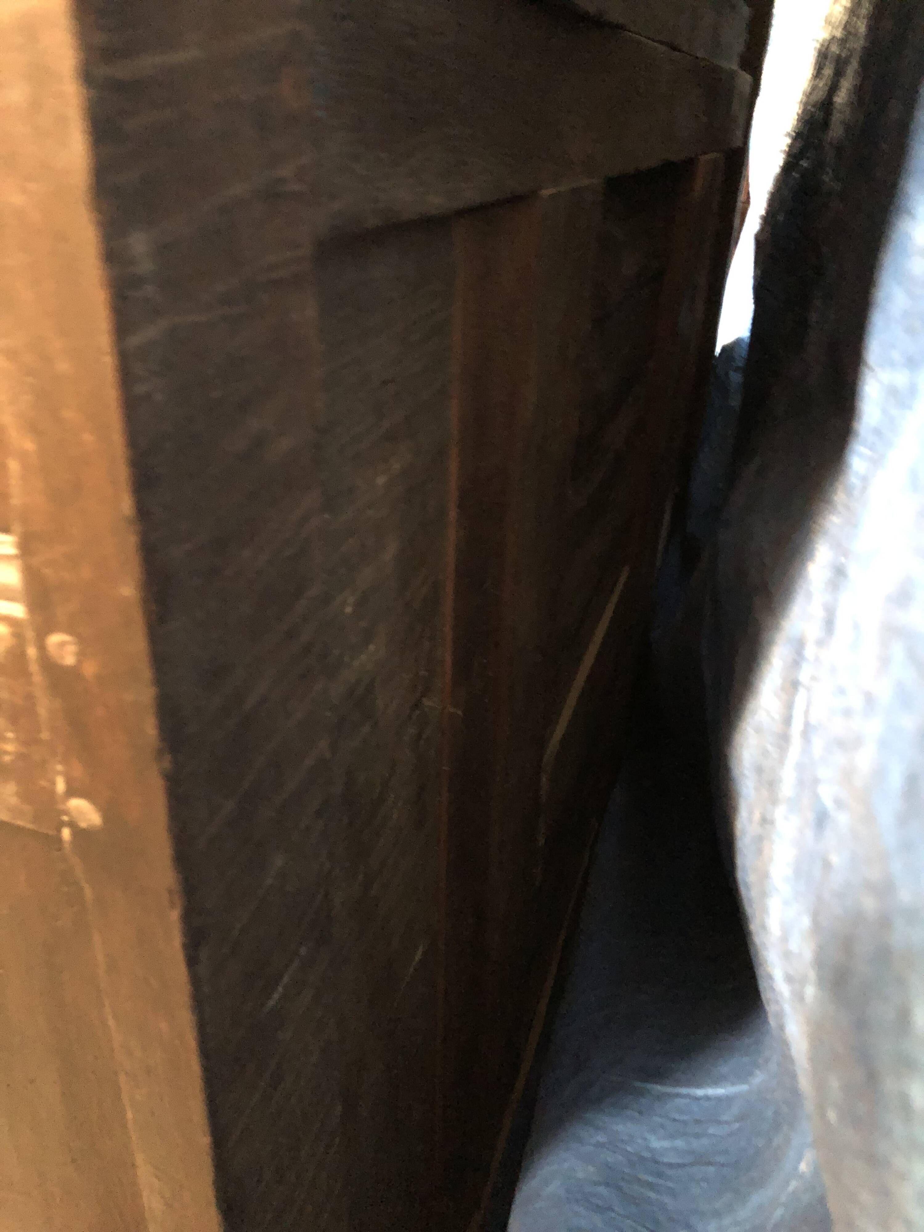 Antique Louis XIII armoire in solid walnut with carved doors