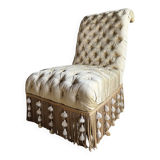 Napoleon III period armchair in yellow upholstered fabric - 19th century