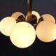 Sputnik brass and glass ceiling chandelier from Kaiser Idell / Kaiser Leuchten, Germany, 1960s