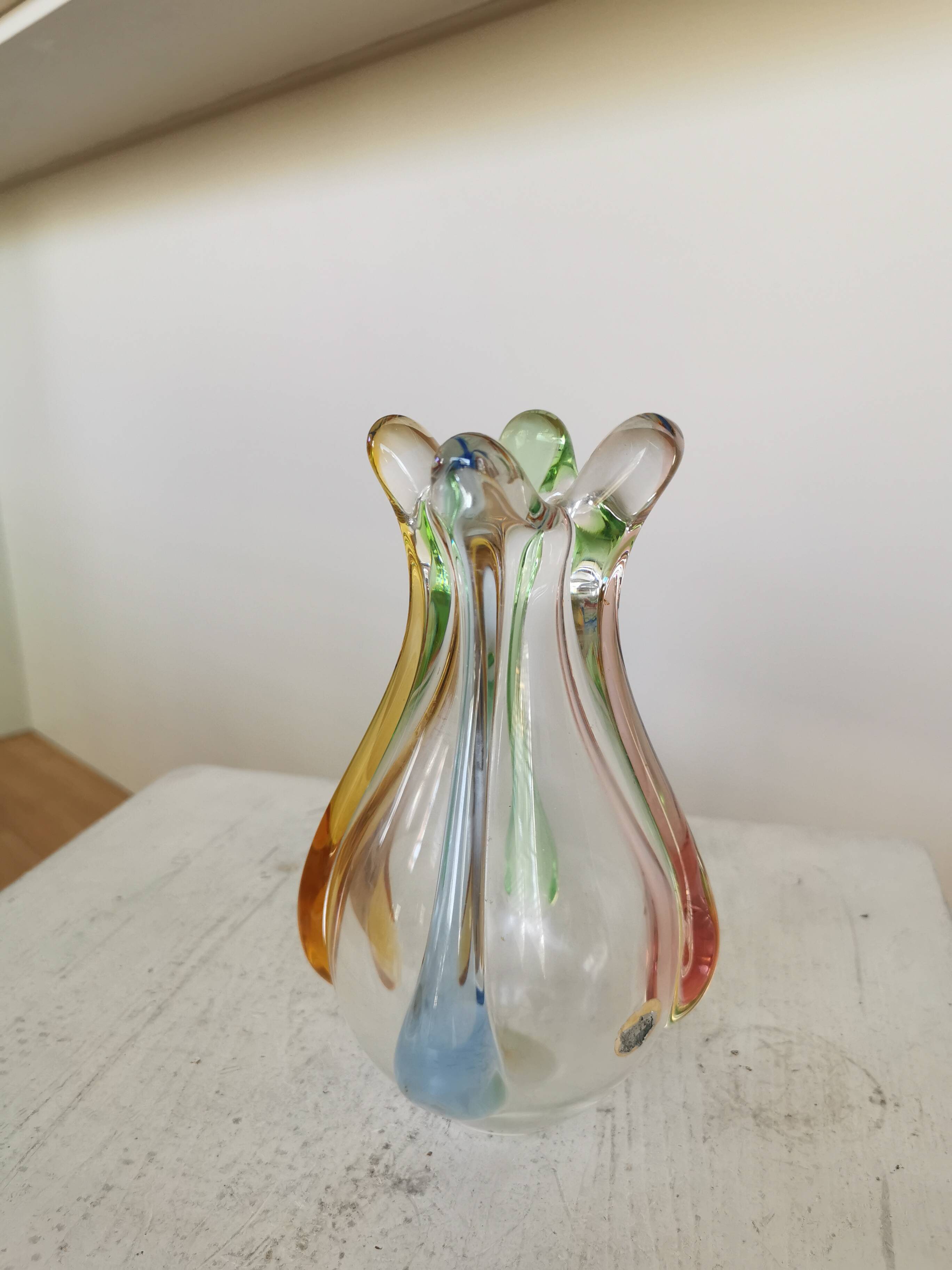 Vintage Art Glass Vase: Hanna Machanovska Mstisov Glassworks, Czechoslovaki