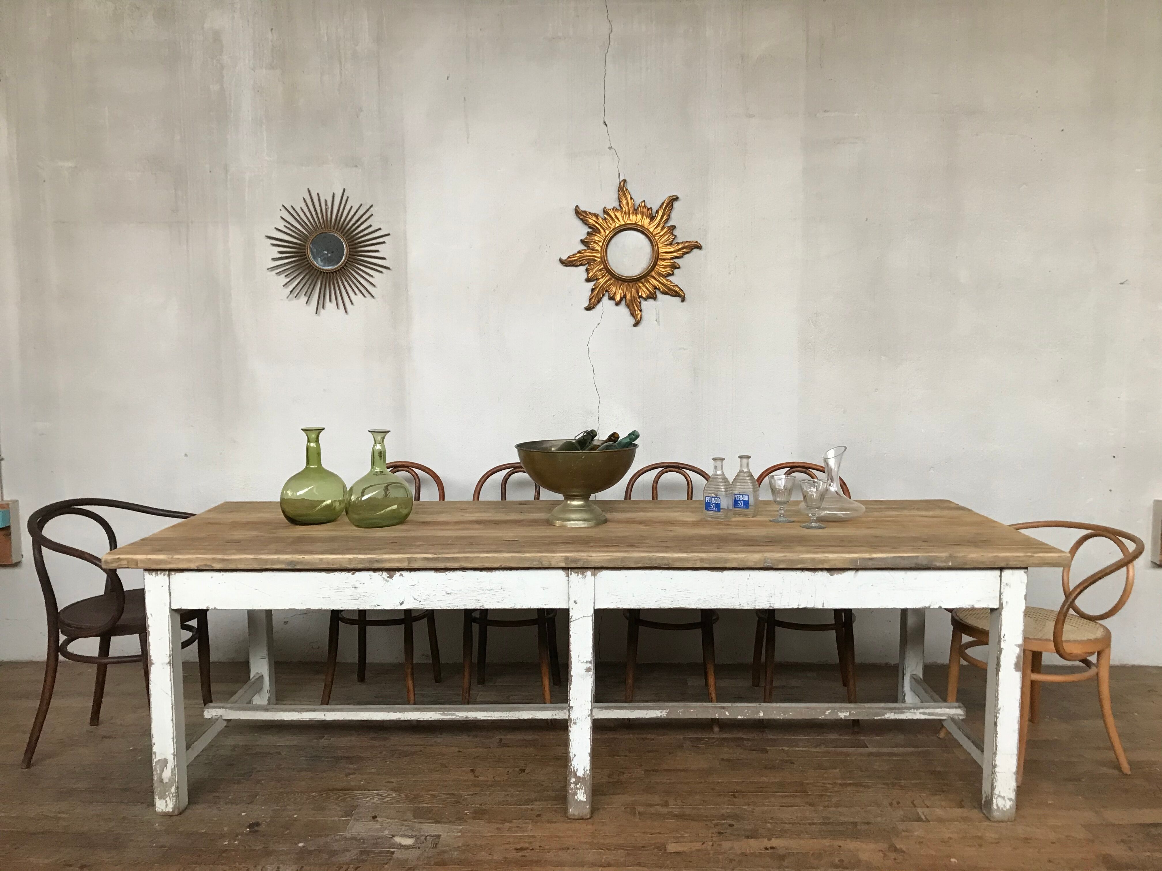 Vintage farm or workshop table early 20th century design