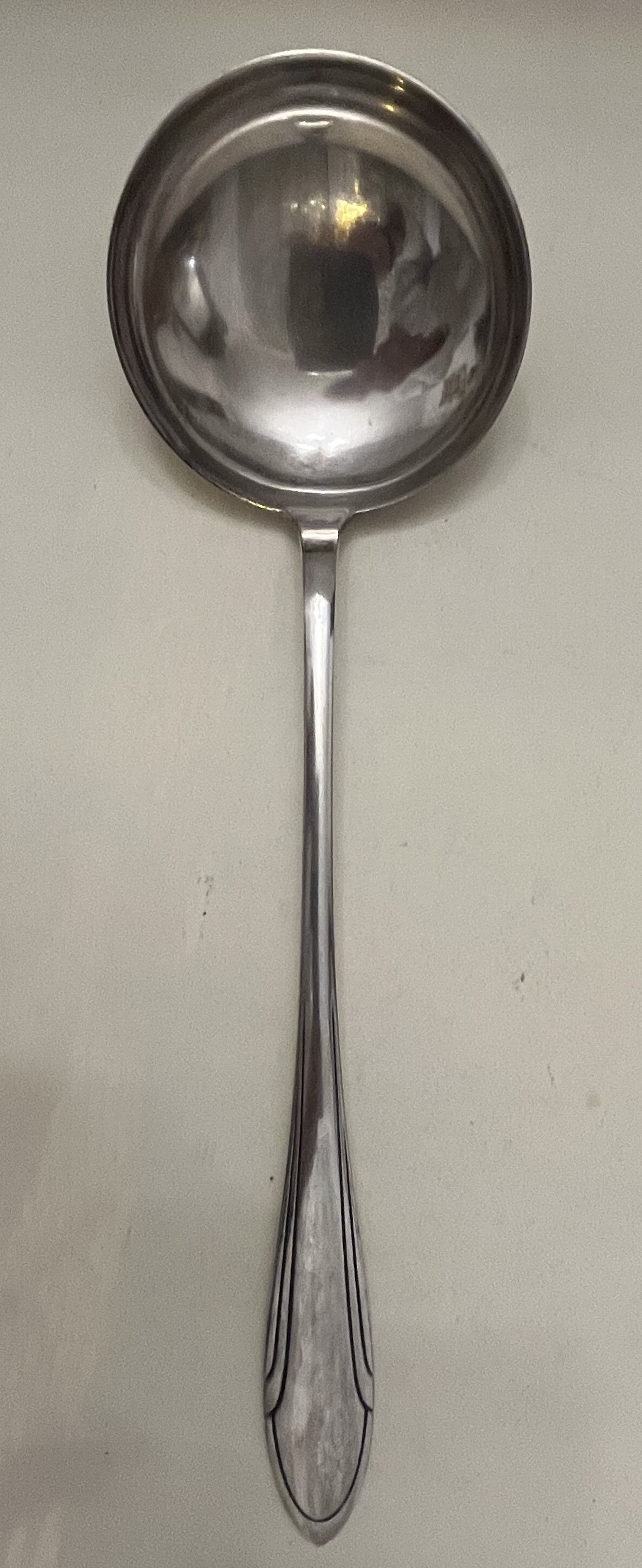 Art deco silver metal ladle