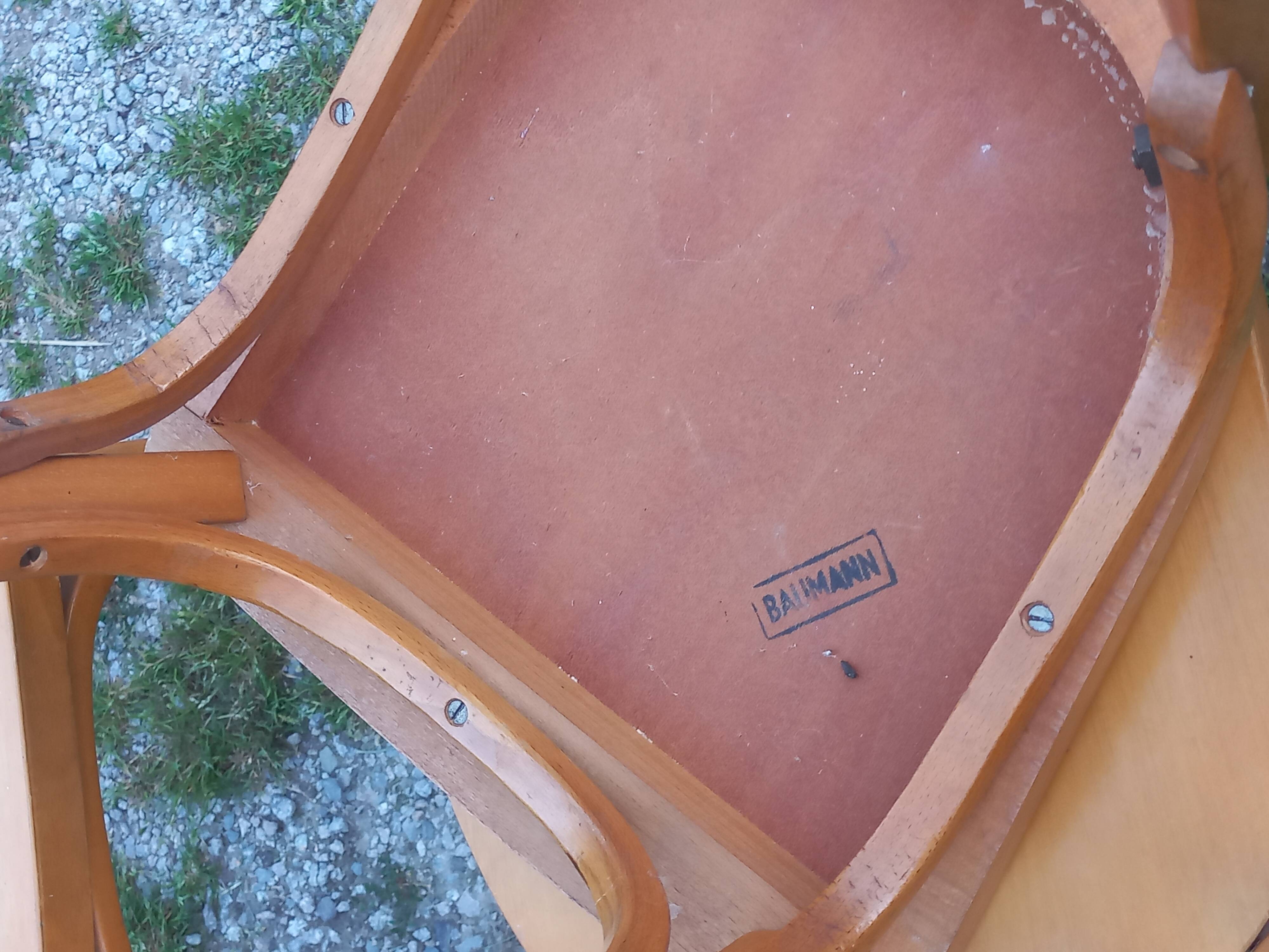 Set of 4 Baumann bistro chairs from the 1950s.