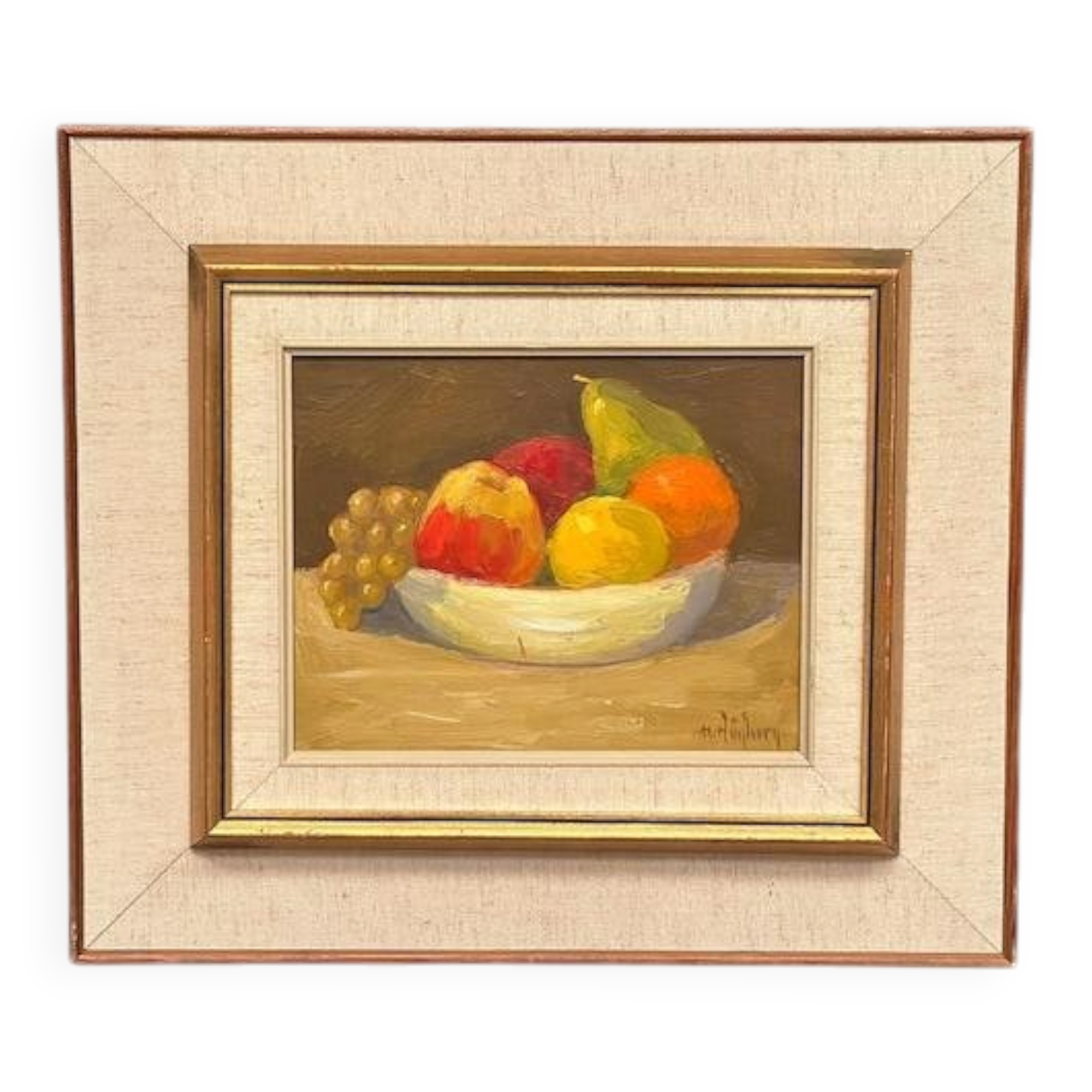 Oil on Panel “Still Life with Fruit” by Hilding Bernhard Högberg Vintage