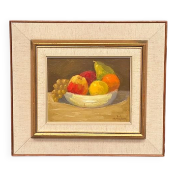 Oil on Panel “Still Life with Fruit” by Hilding Bernhard Högberg Vintage