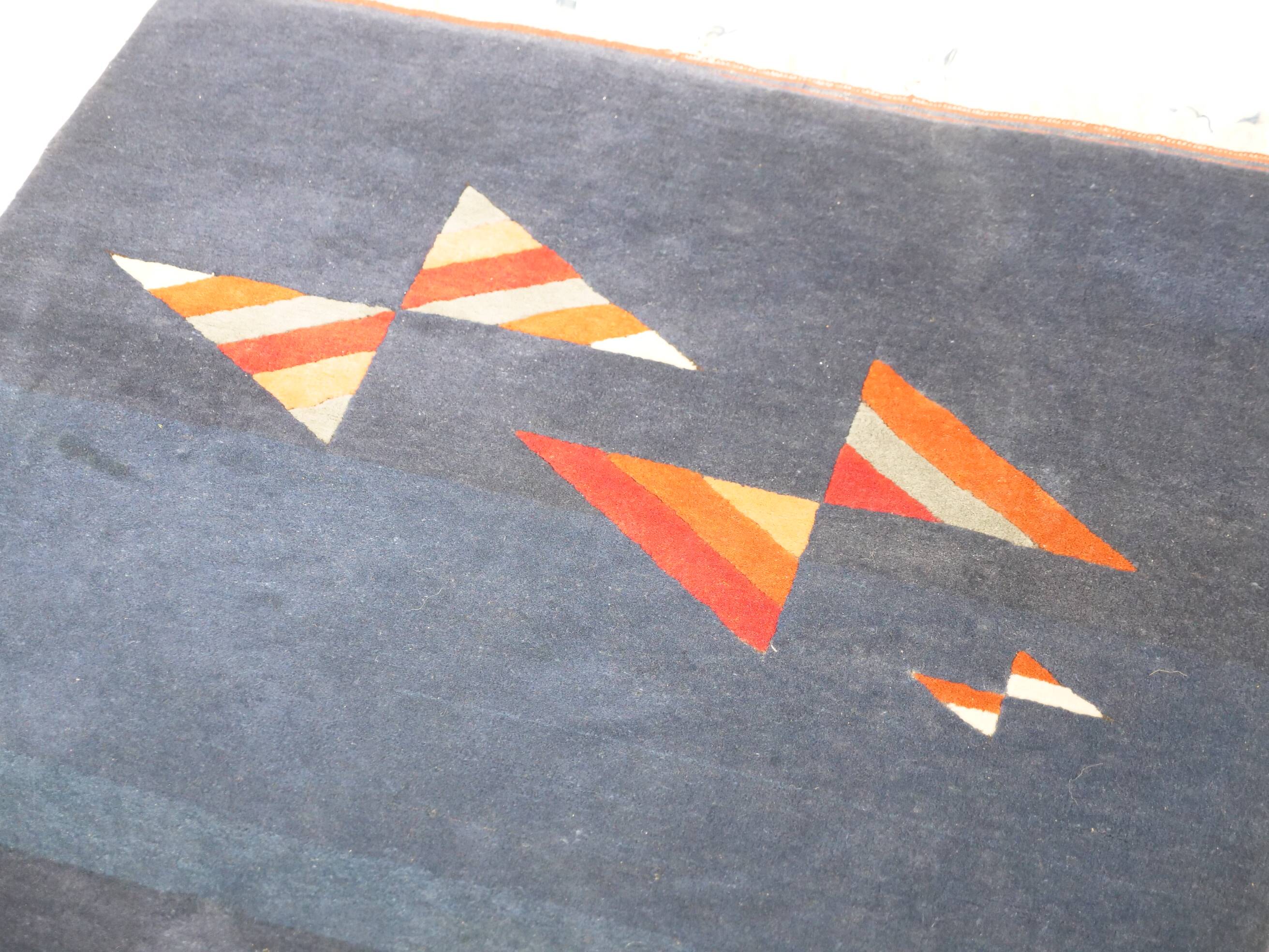 Postmodern Hand-Knotted Wool Rug from Nepal, 1980s Vintage
