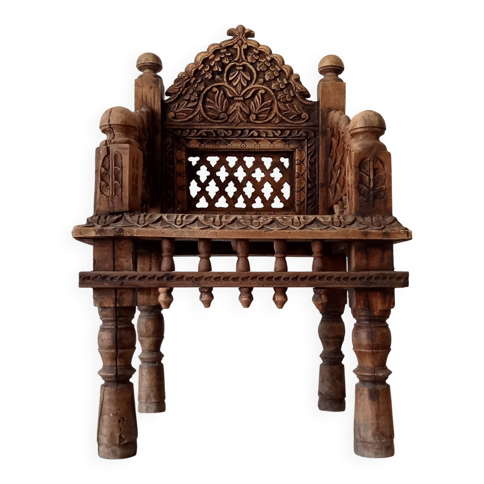 Fauteuil ancien Pidha Num2 Radjastan XIXeme en Palissandre massif