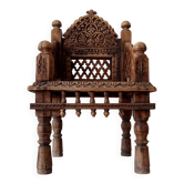 Antique Pidha Num2 armchair from Rajasthan, 19th century, in solid rosewood.