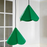 Green origami suspension lamp