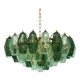 Chandelier en verre Murano vert avec cadre en métal doré de Simoeng