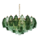 Chandelier en verre Murano vert avec cadre en métal doré de Simoeng
