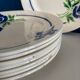 Set of 8 Badonviller France Earthenware Flat Plates, Boran Vintage Model