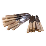 Set of 25 horn and stainless steel knives