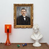 Portrait men 1930 in gold frame - art print