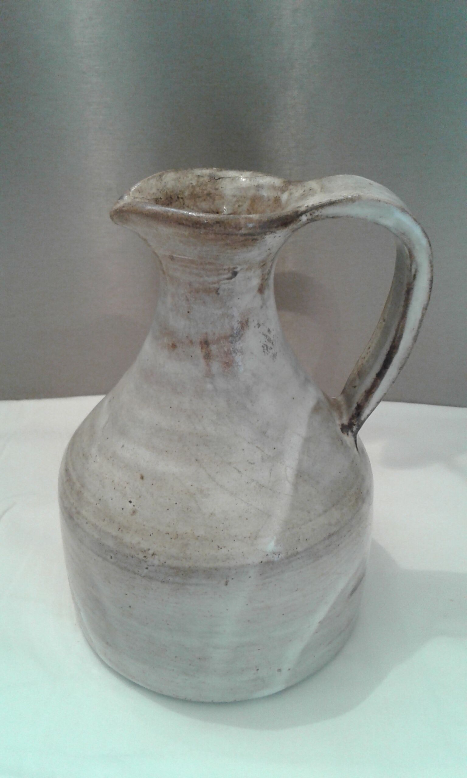 Enamelled ceramic pourer, atelier Dieulefit vintage