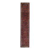 Long Oriental Runner Rug, Vintage Herati Wool Handwoven Stair Runner, 85 x 420