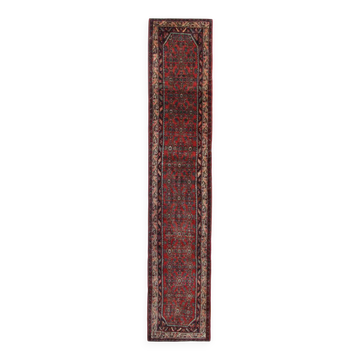 Long Oriental Runner Rug, Vintage Herati Wool Handwoven Stair Runner, 85 x 420