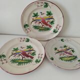 Set of 6 plates with birds and roosters.