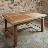 Grande table à manger ancienne en chêne – Extensible – France, années 1920