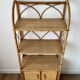 Bookcase shelf in braided wicker, bamboo and rattan