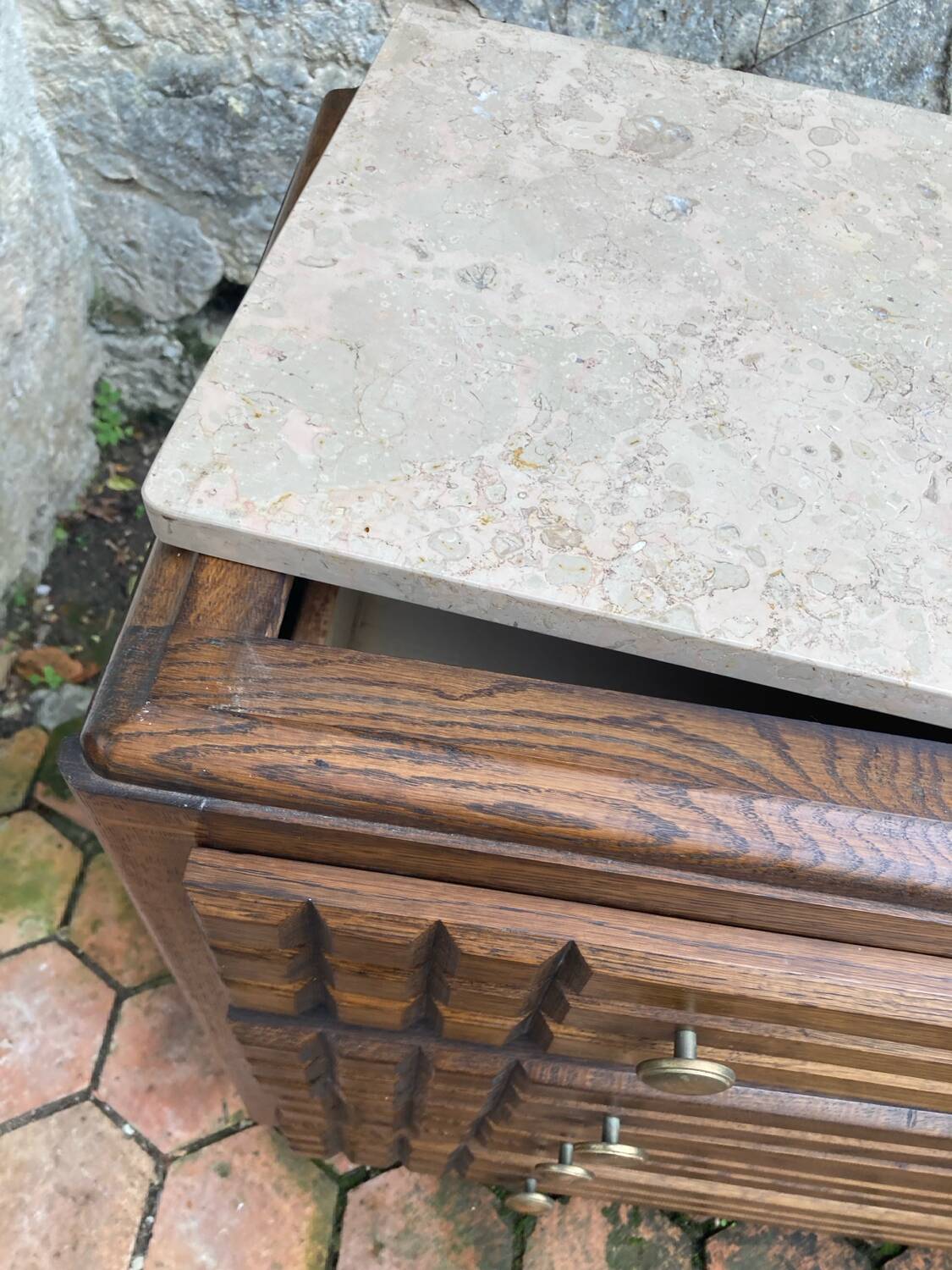 Vintage chest of drawers with splayed legs