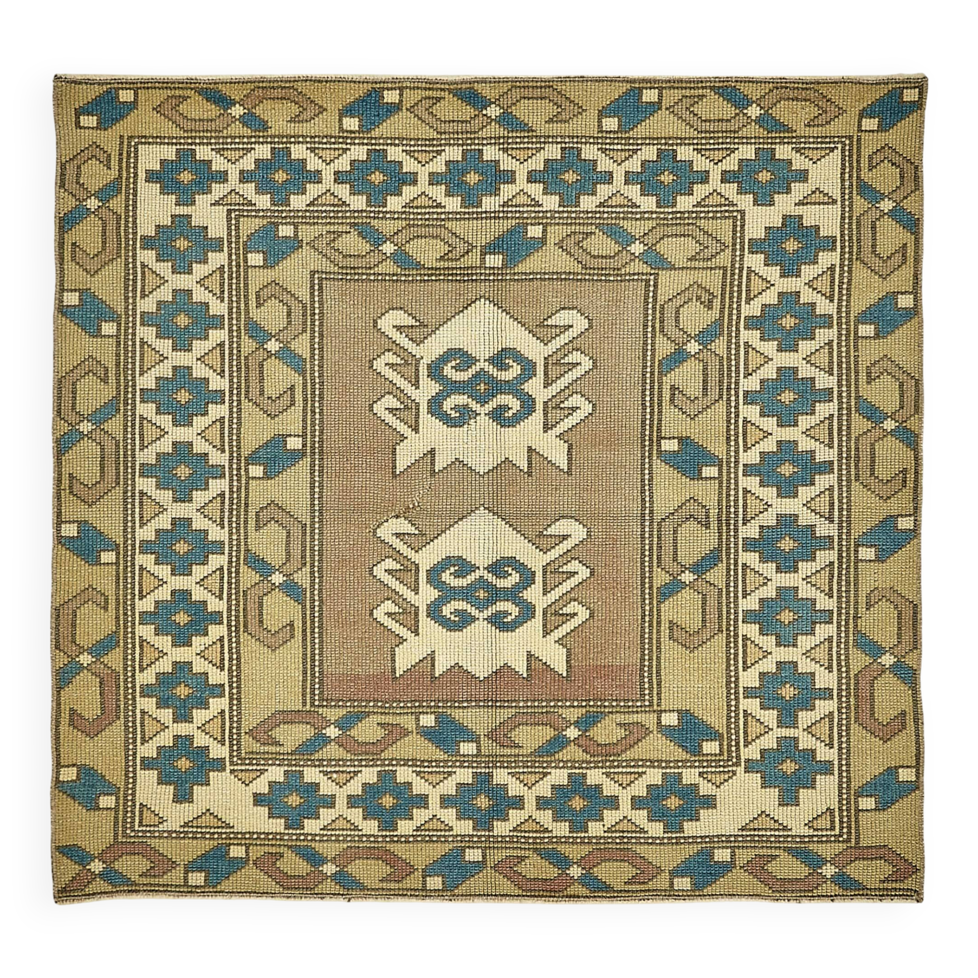 Tapis anatolien vintage turc 105 cm x 110 cm