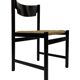 4 vintage dining room chairs with braided seat in wenge wood, 1970s