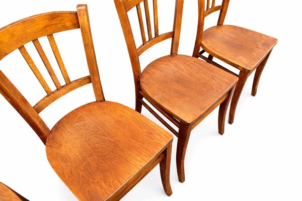 lot de 4 chaises Bois courbé baumann Restaurant Paris bistrot 50s