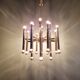 Large chrome metal chandelier (24 lights), Sciolari design, 1970.