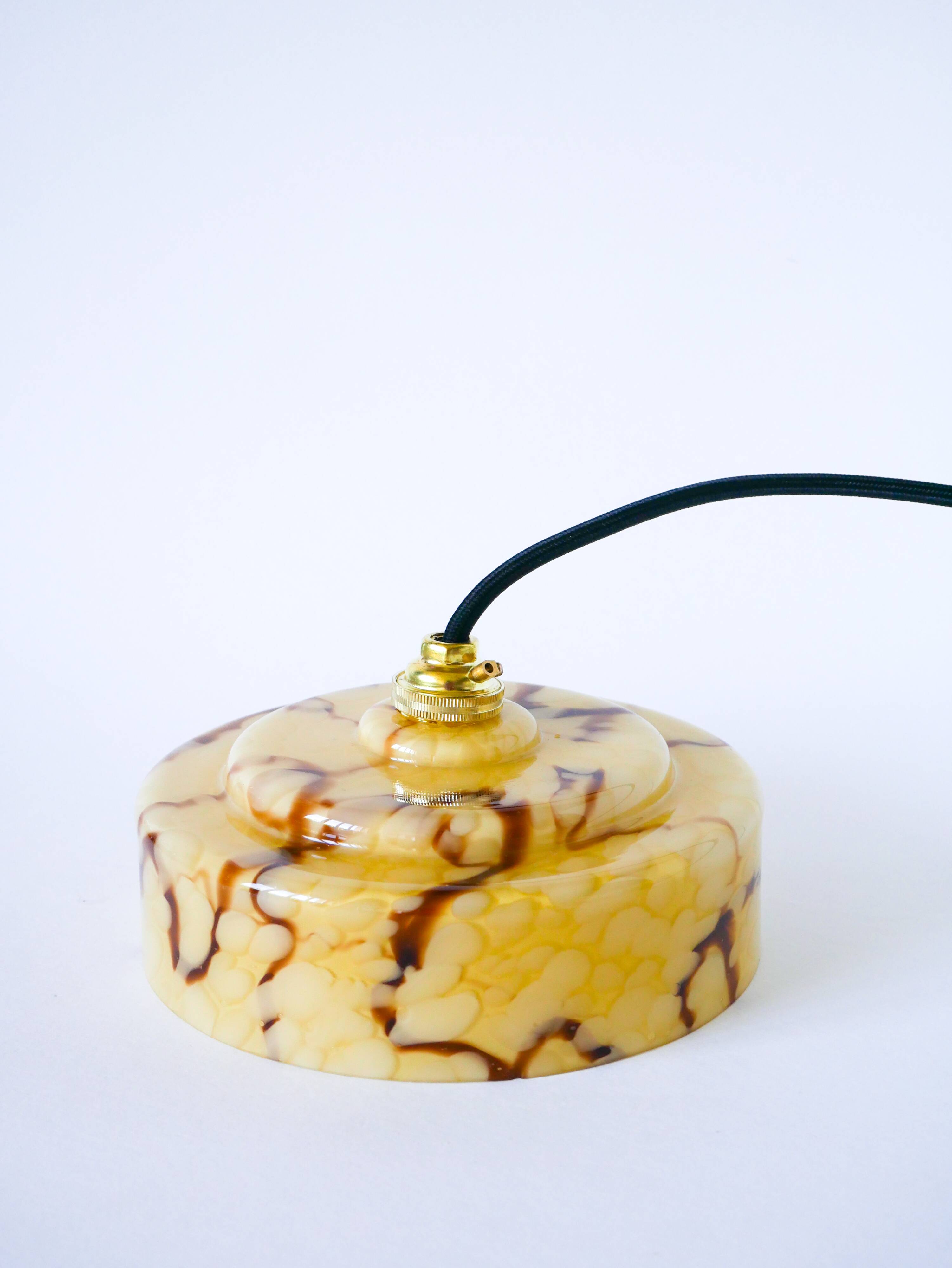 Clichy glass pendant light, Marbled Effect, Leopard, 1940
