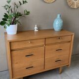 Large vintage 6-drawer chest of drawers from the 50s in oak.