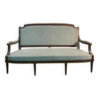 Sofa - Louis XVI style bench in green velvet