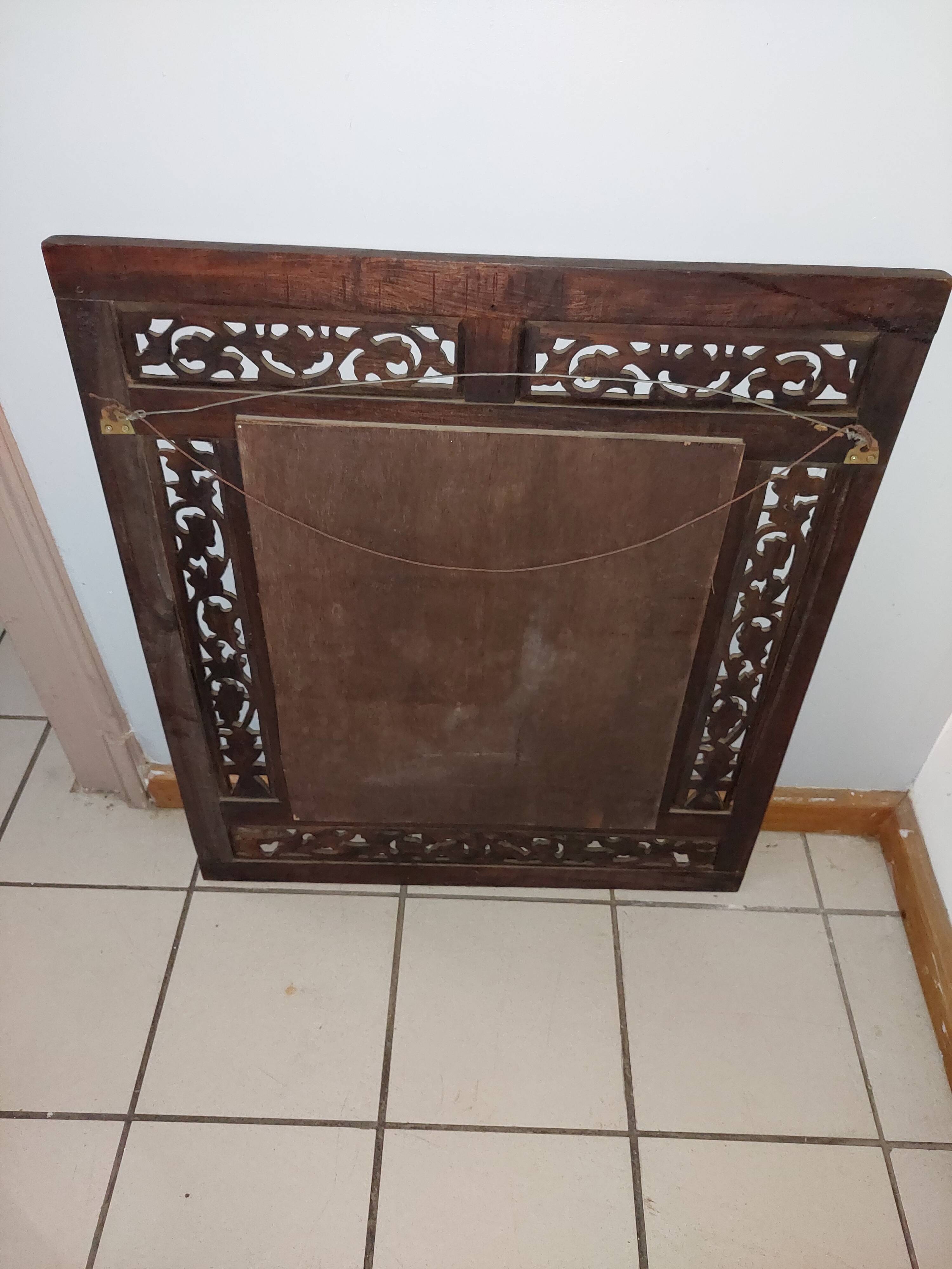 Mirror with shutters carved Indonesian