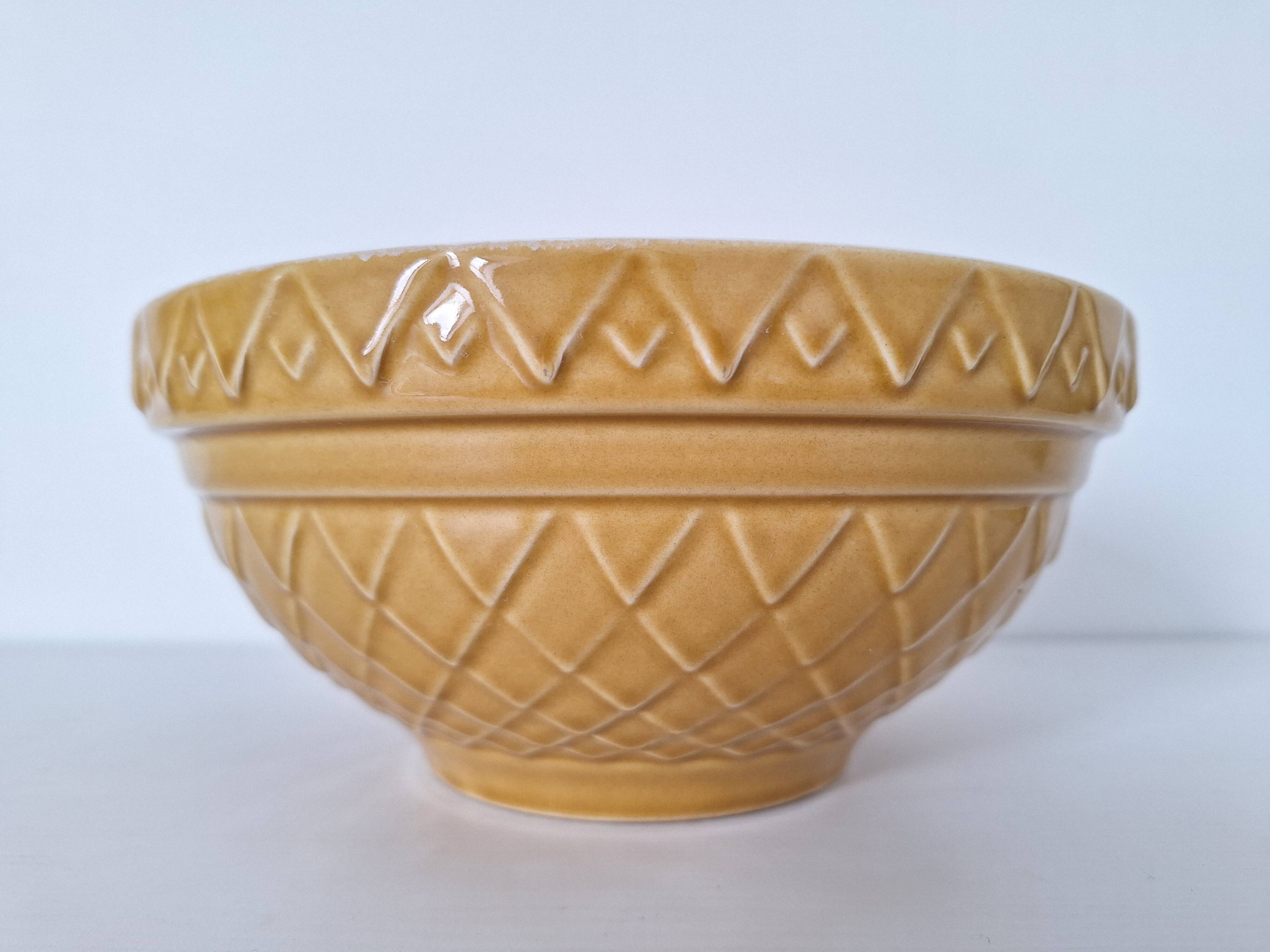 Mustard yellow salad bowl