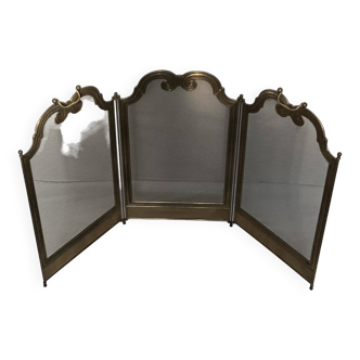 Vintage brass fireplace screen dimension: height -54cm- width -94cm-