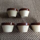 Series of 5 sandstone ramekins
