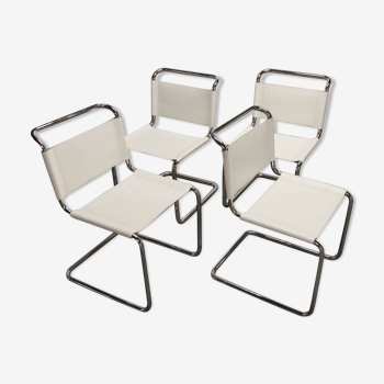 Lot de 4 chaises cantilever s33 par Mart Stam