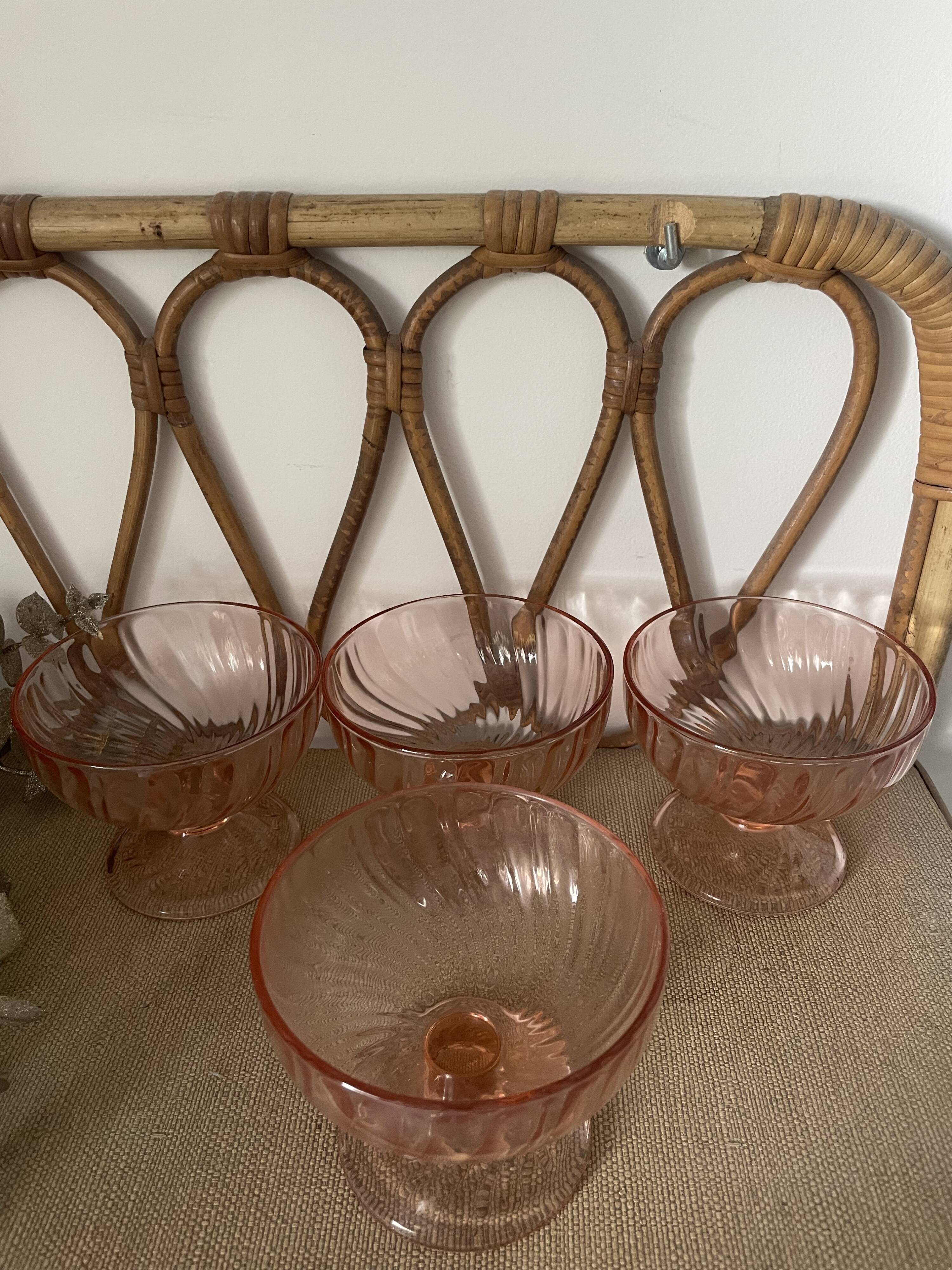4 Rosaline Luminarc France ice cream cups