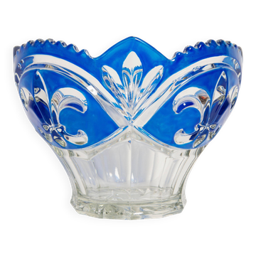 Vide poche en verre cristal bleu, Italie, années 1960