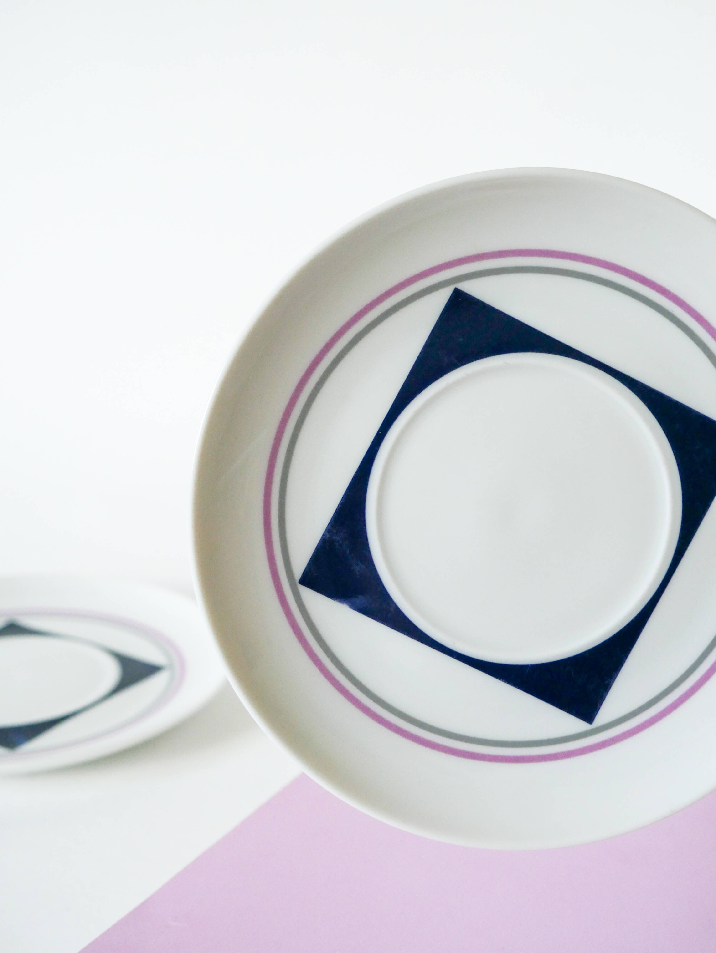 Set consisting of a teapot, sugar bowl and milk jug, Made in Germany, Colorful, Space Age, 1970