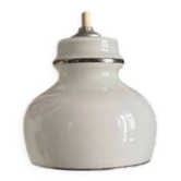 Suspension en opaline blanche et argenté années 70-80