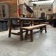 Ensemble table et son banc brutaliste