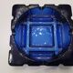 Vintage blue glass ashtray from the 80s